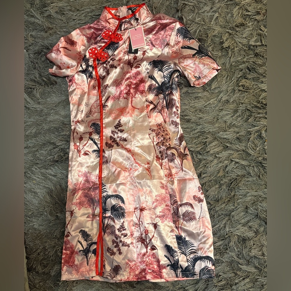 PrettyLittleThing Pink and Red Floral Dress